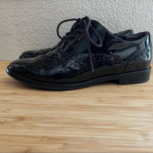 VIONIC HADLEY OXFORD Black Patent Shiny Dress Shoes Wingtip ORTHAHEEL - Picture 3 of 14